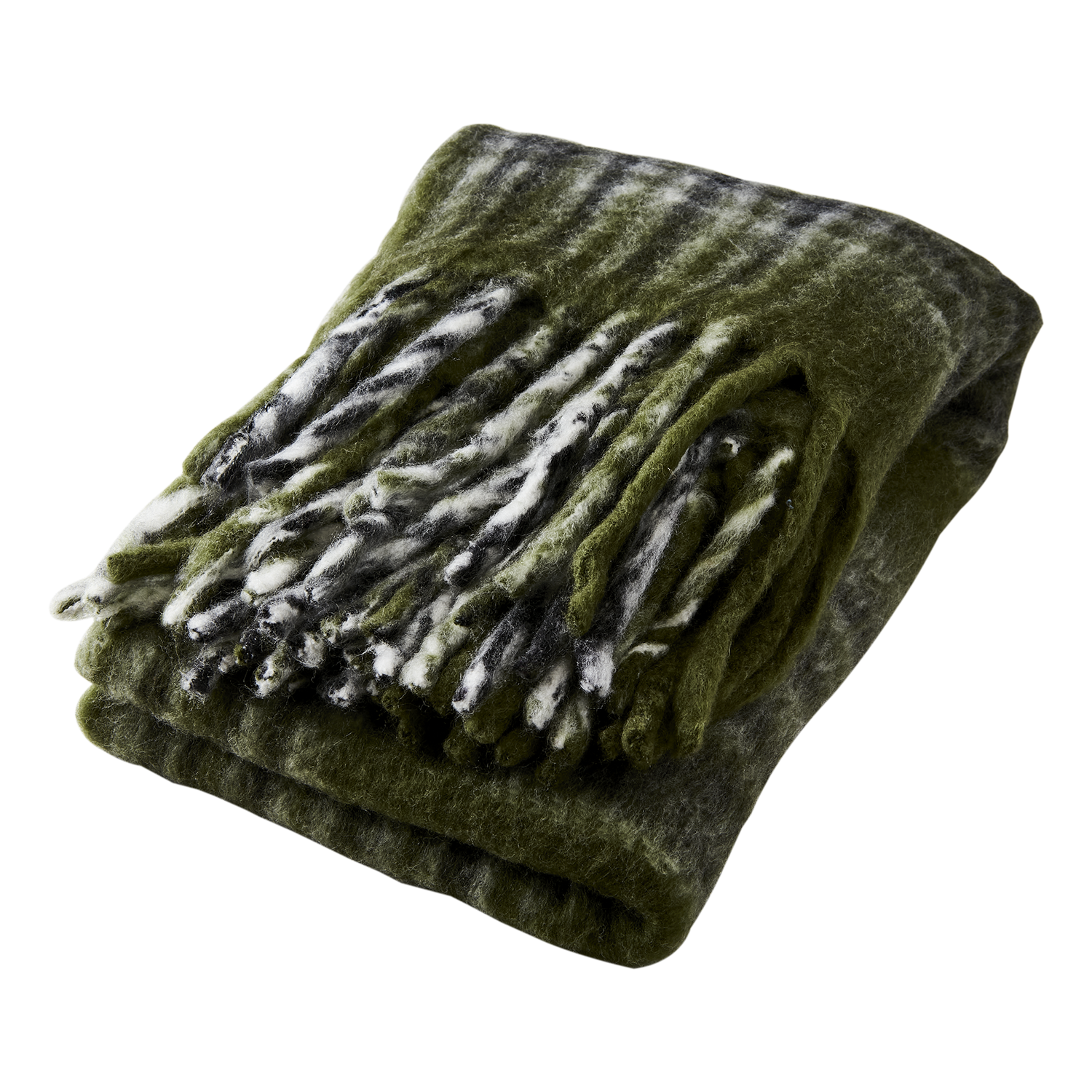 FRASSE Filt, Grön/svart/vit 2st