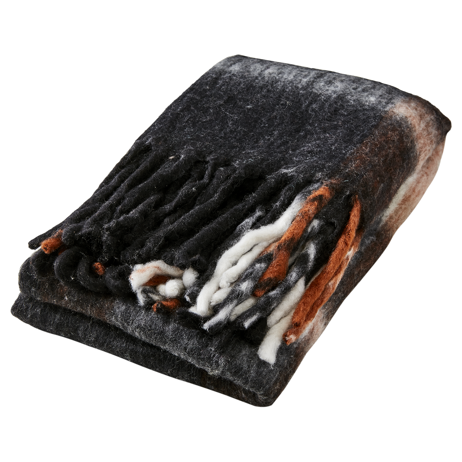 FRASSE Filt, Svart/vit/terrakotta 2st