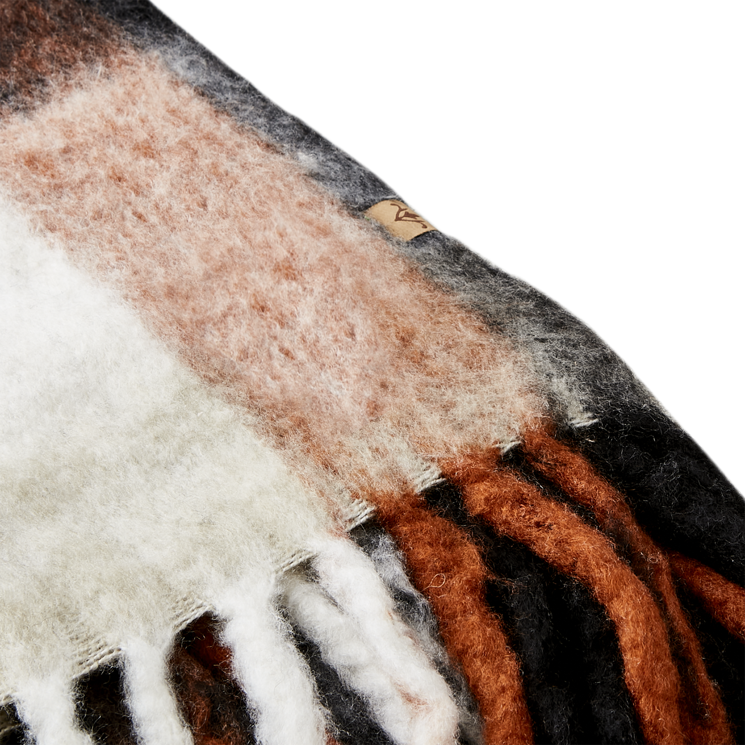 FRASSE Filt, Svart/vit/terrakotta 2st