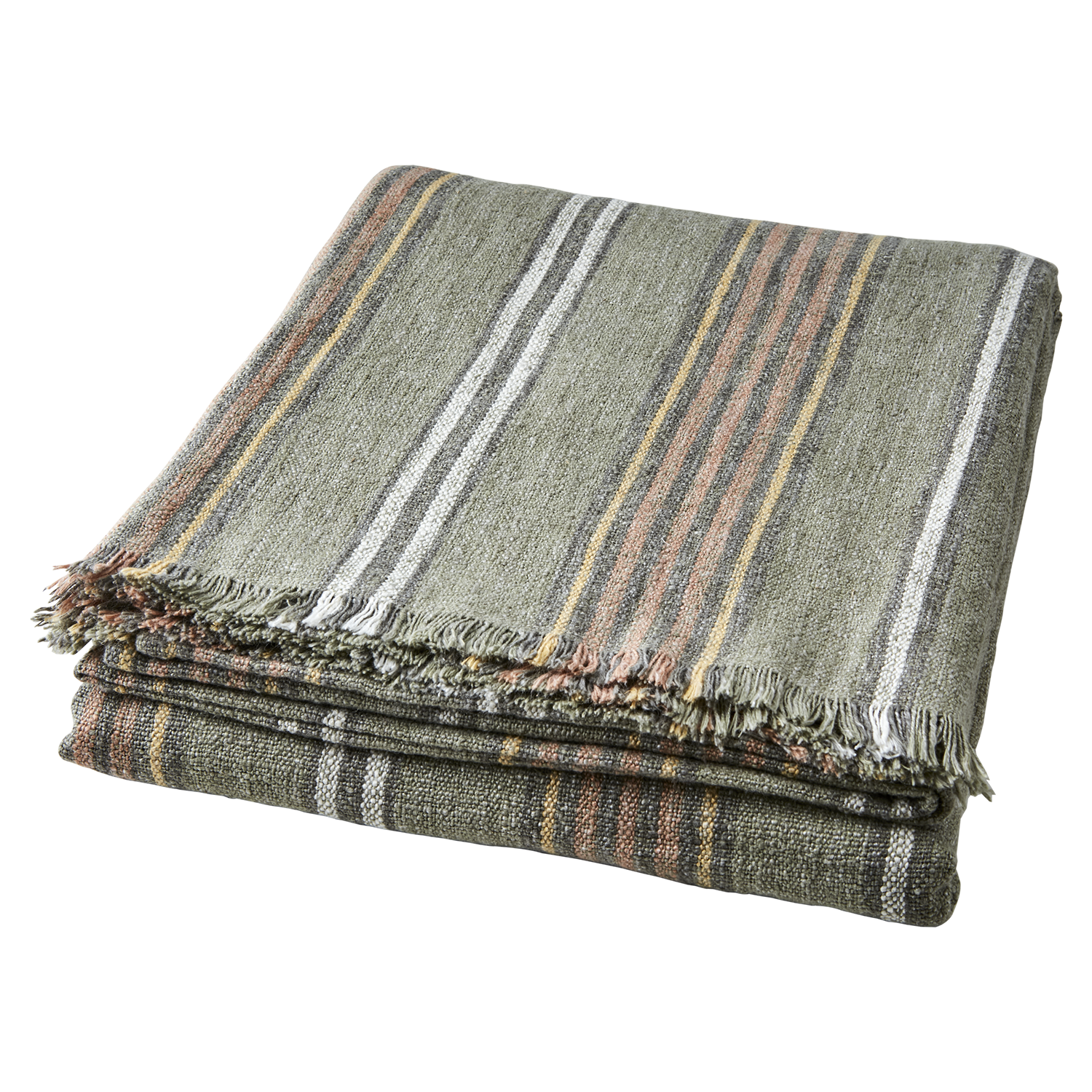 HILDA Filt/duk, Grön/rostbrun/vit/gul