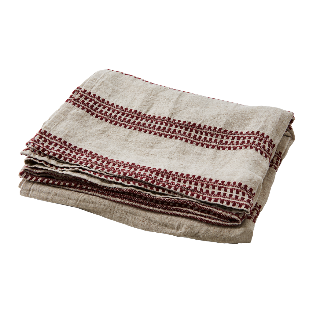 NOEL Bordsduk, Röd/lingrå