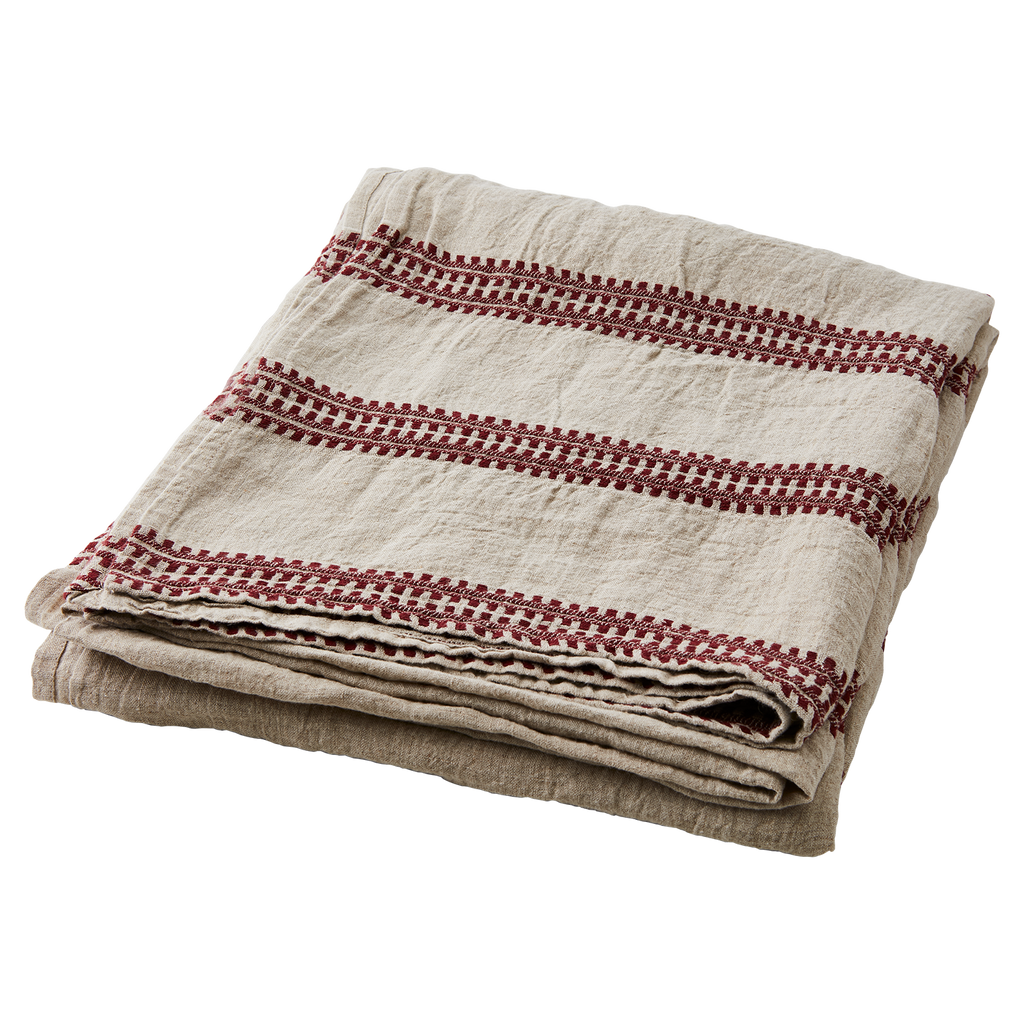 NOEL Bordsduk, Röd/lingrå