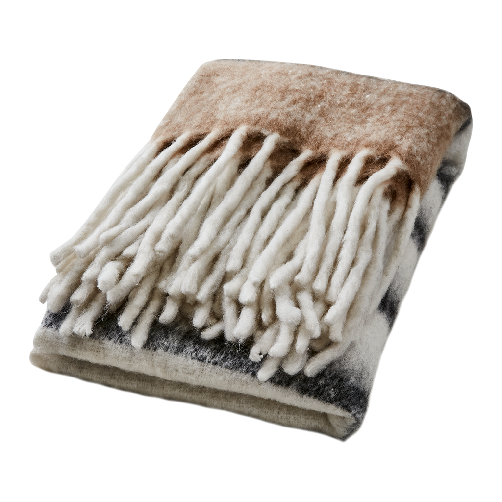 FRASSE Filt, Beige/svart/vit 2st