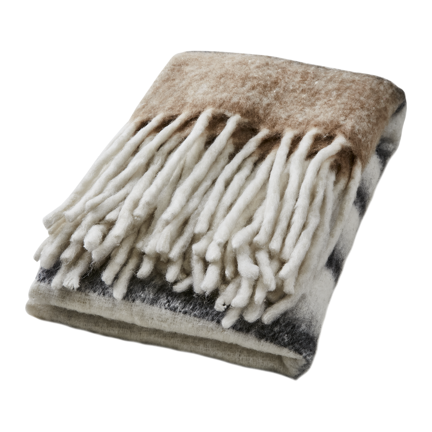 FRASSE Filt, Beige/svart/vit 2st