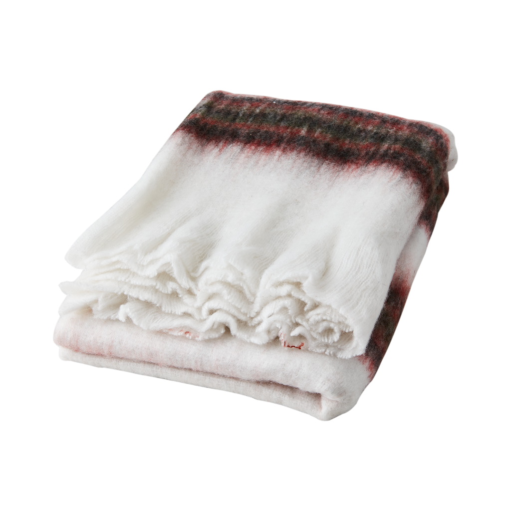 FRASSE Filt, Röd/grön/vit 2st