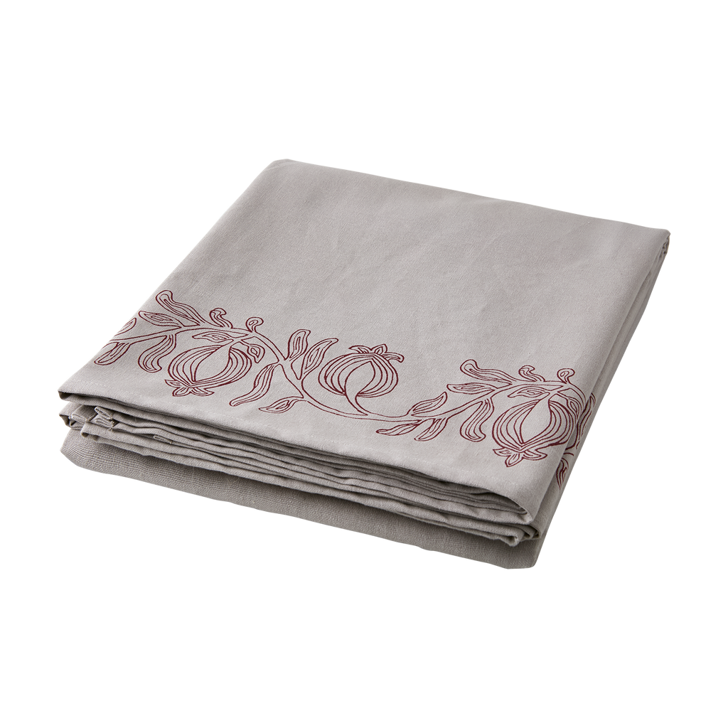 FLISA Bordsduk, Natur/burgundy