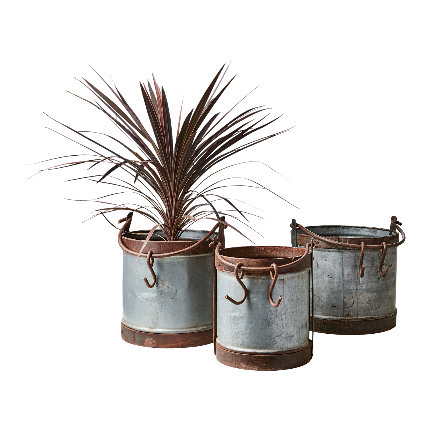 TREASURE Kruka, set om 3, Grå