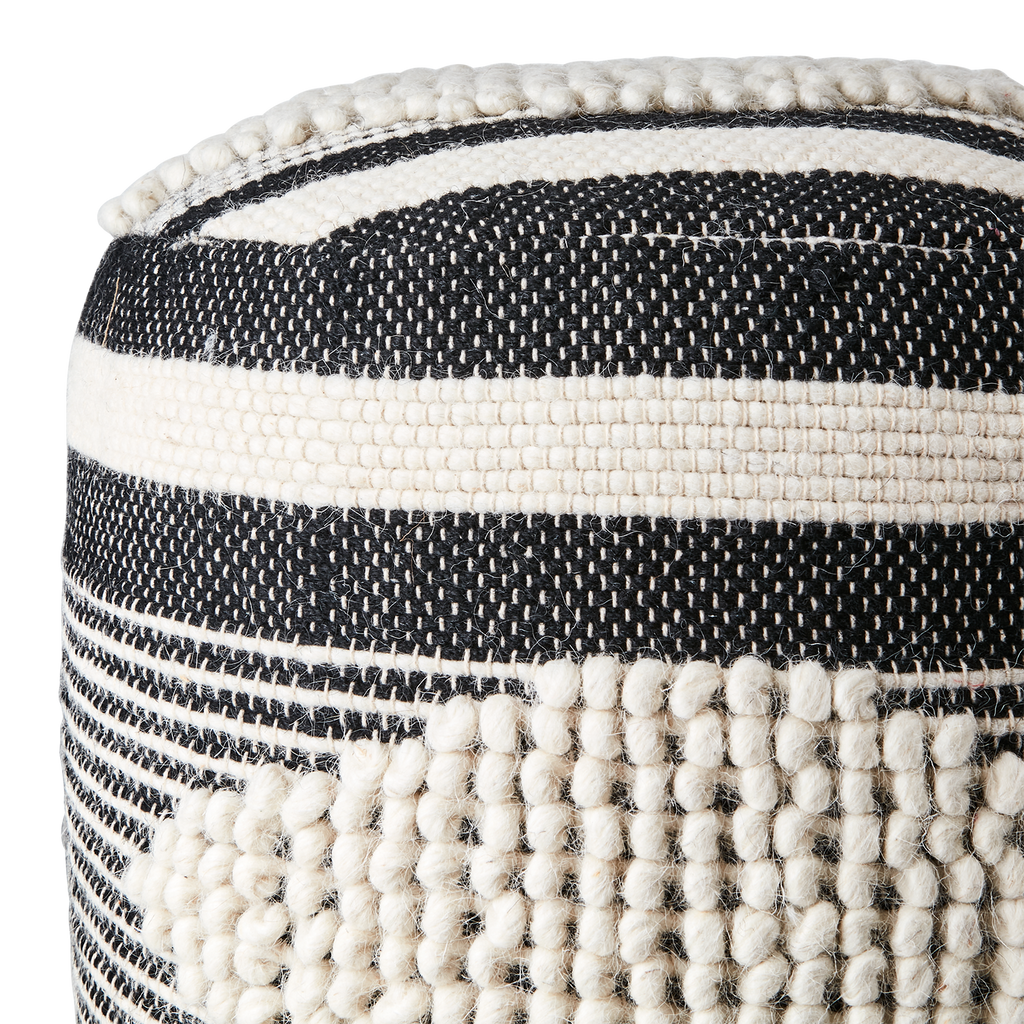 MINNA Sittpuff, Svart/elfenben