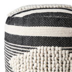 MINNA Sittpuff, Svart/elfenben