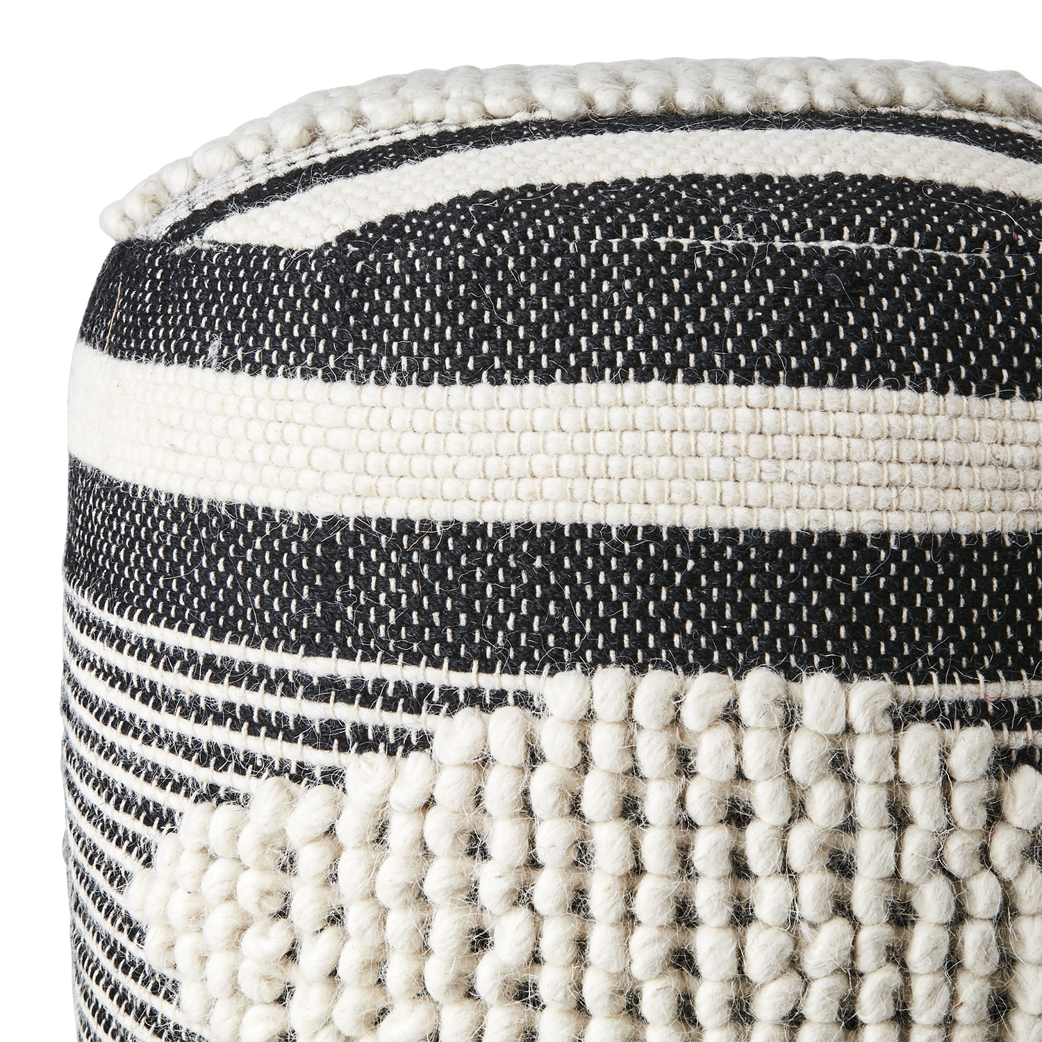 MINNA Sittpuff, Svart/elfenben