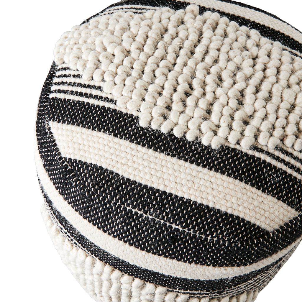 MINNA Sittpuff, Svart/elfenben