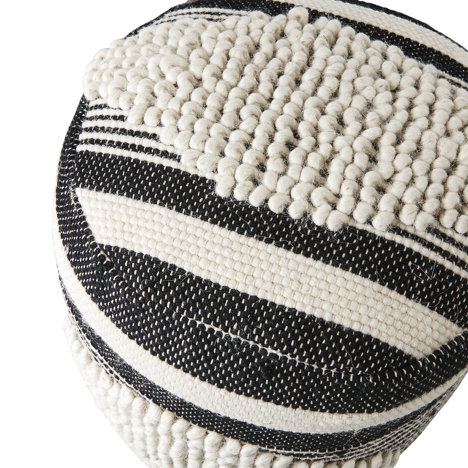 MINNA Sittpuff, Svart/elfenben