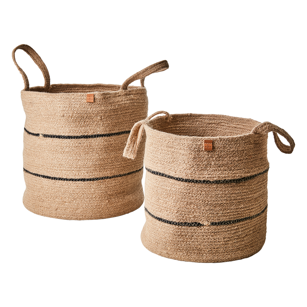 COLLECT Korg, set om 2, Natur/svart