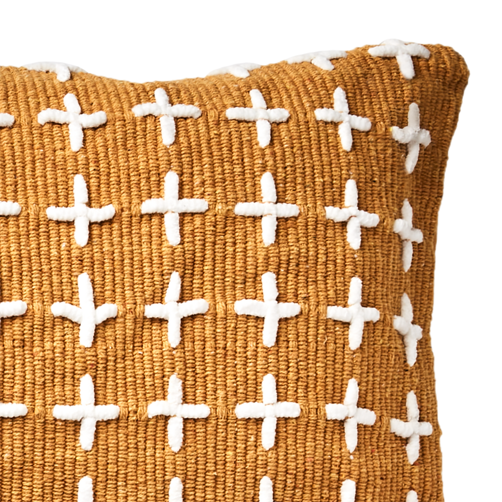 MAJA Kuddfodral, Senapsgul/vit 2st