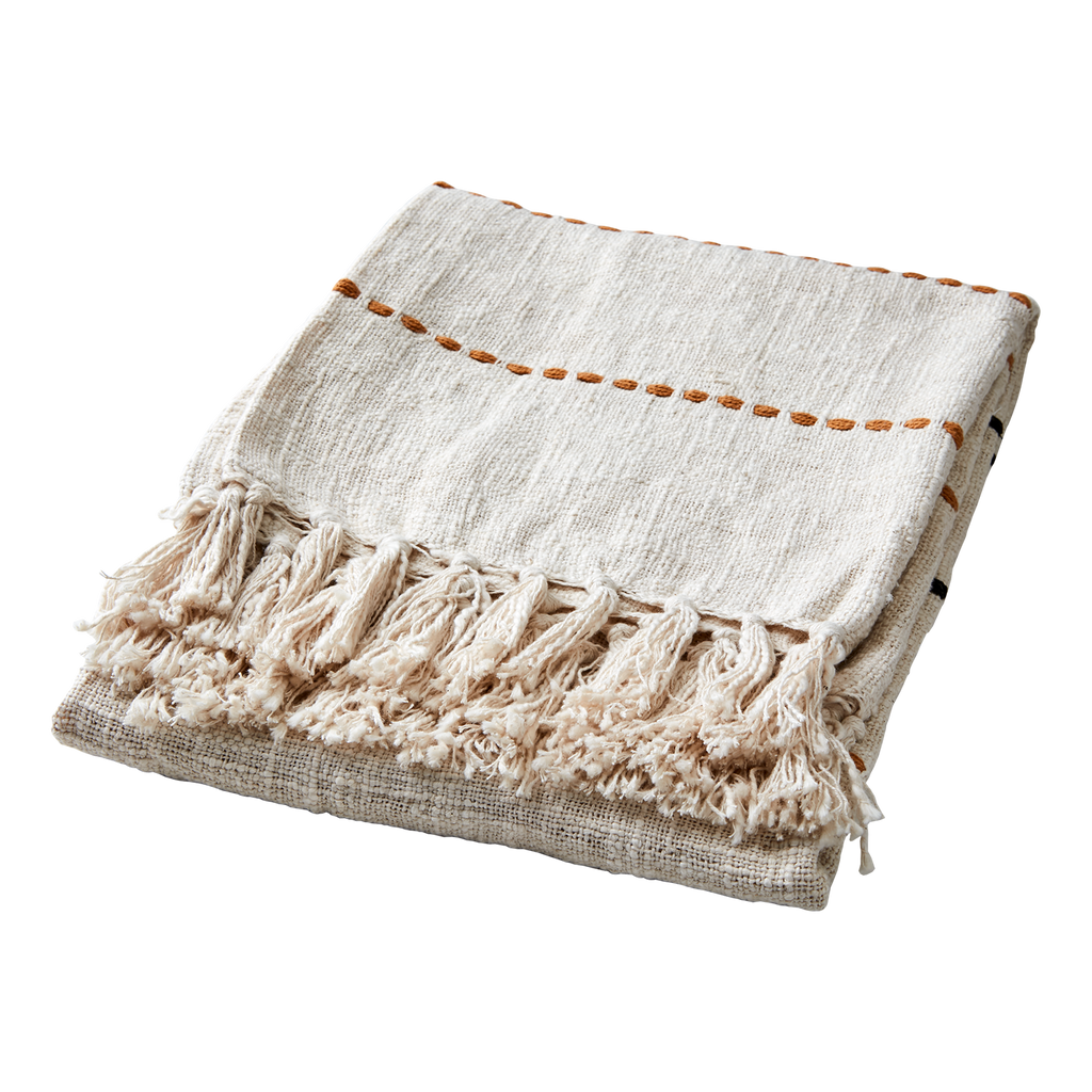 MAJA Filt, Elfenben/svart/senapsgul 2st