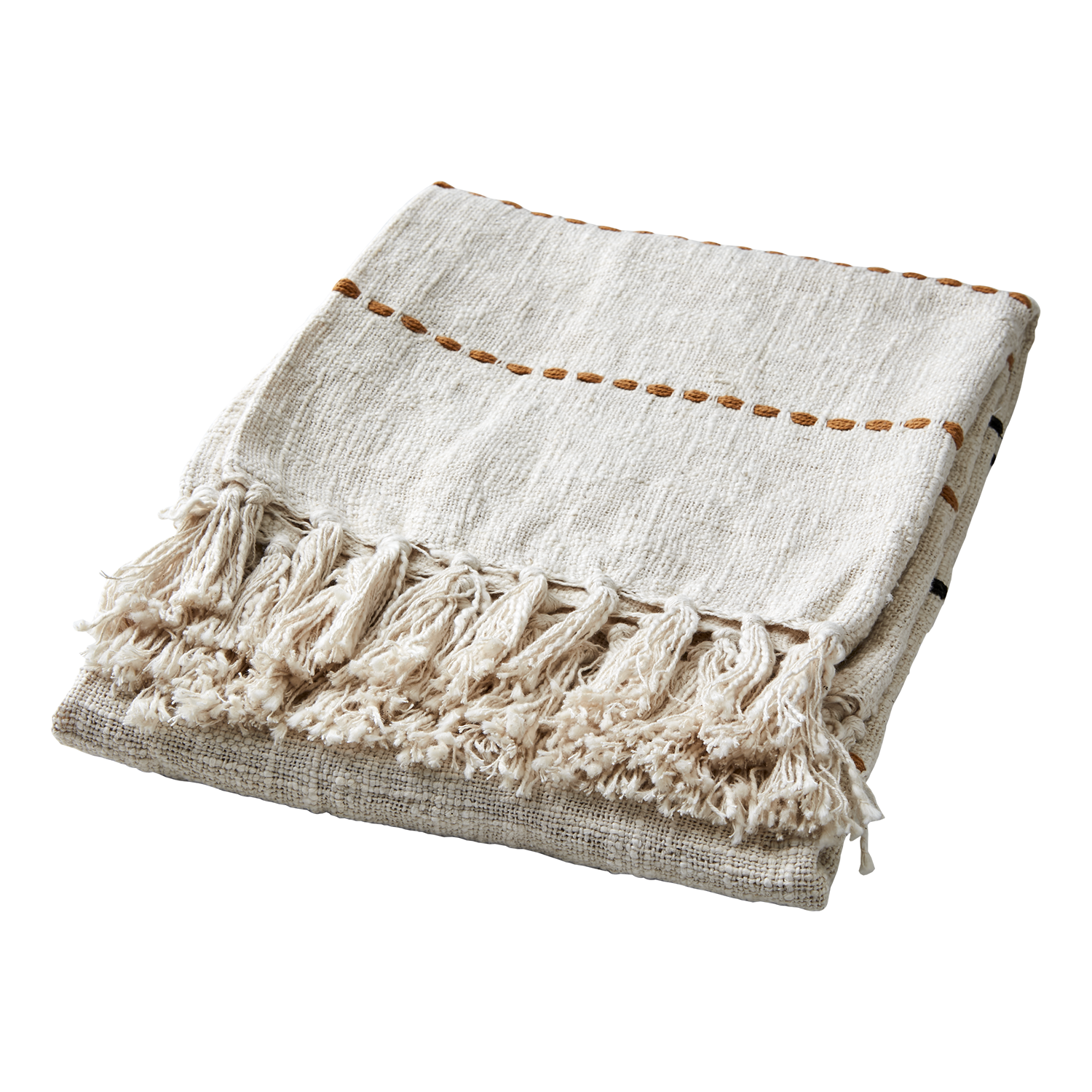 MAJA Filt, Elfenben/svart/senapsgul 2st