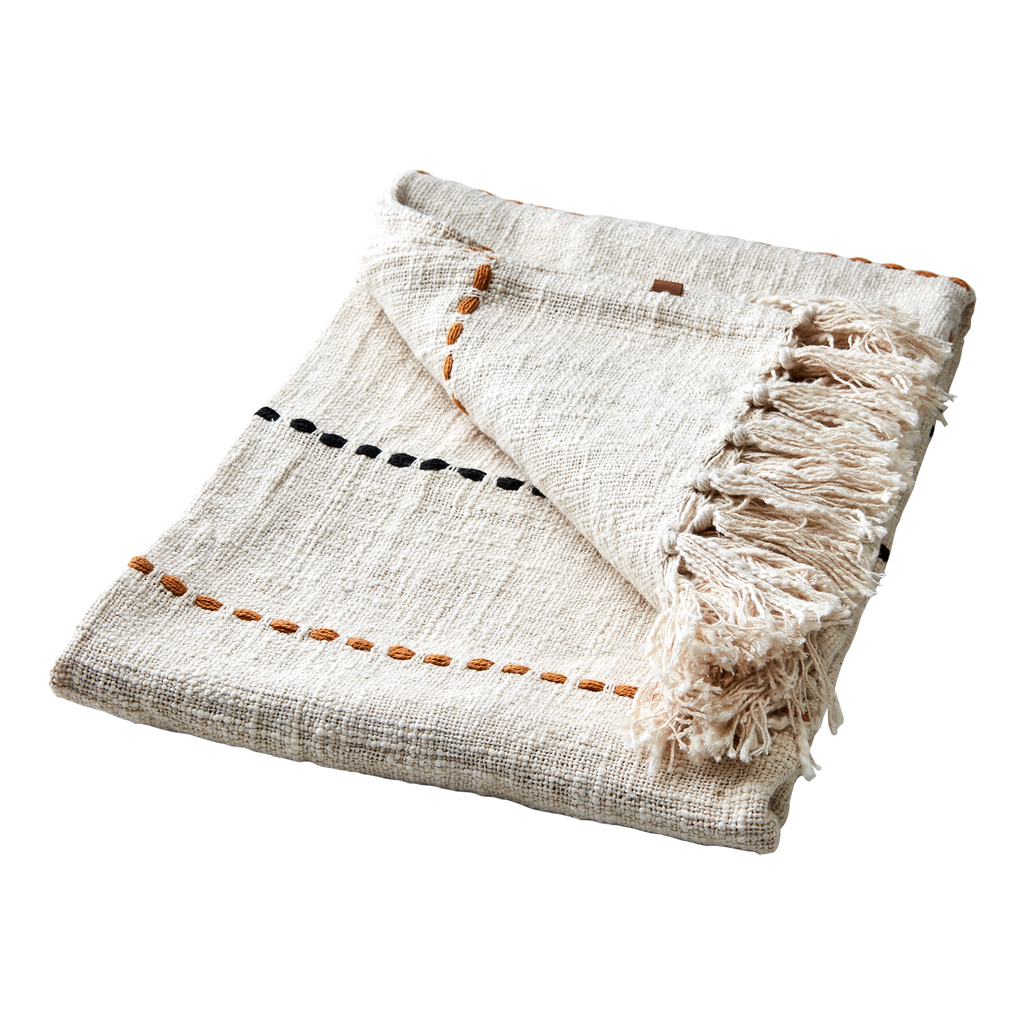 MAJA Filt, Elfenben/svart/senapsgul 2st