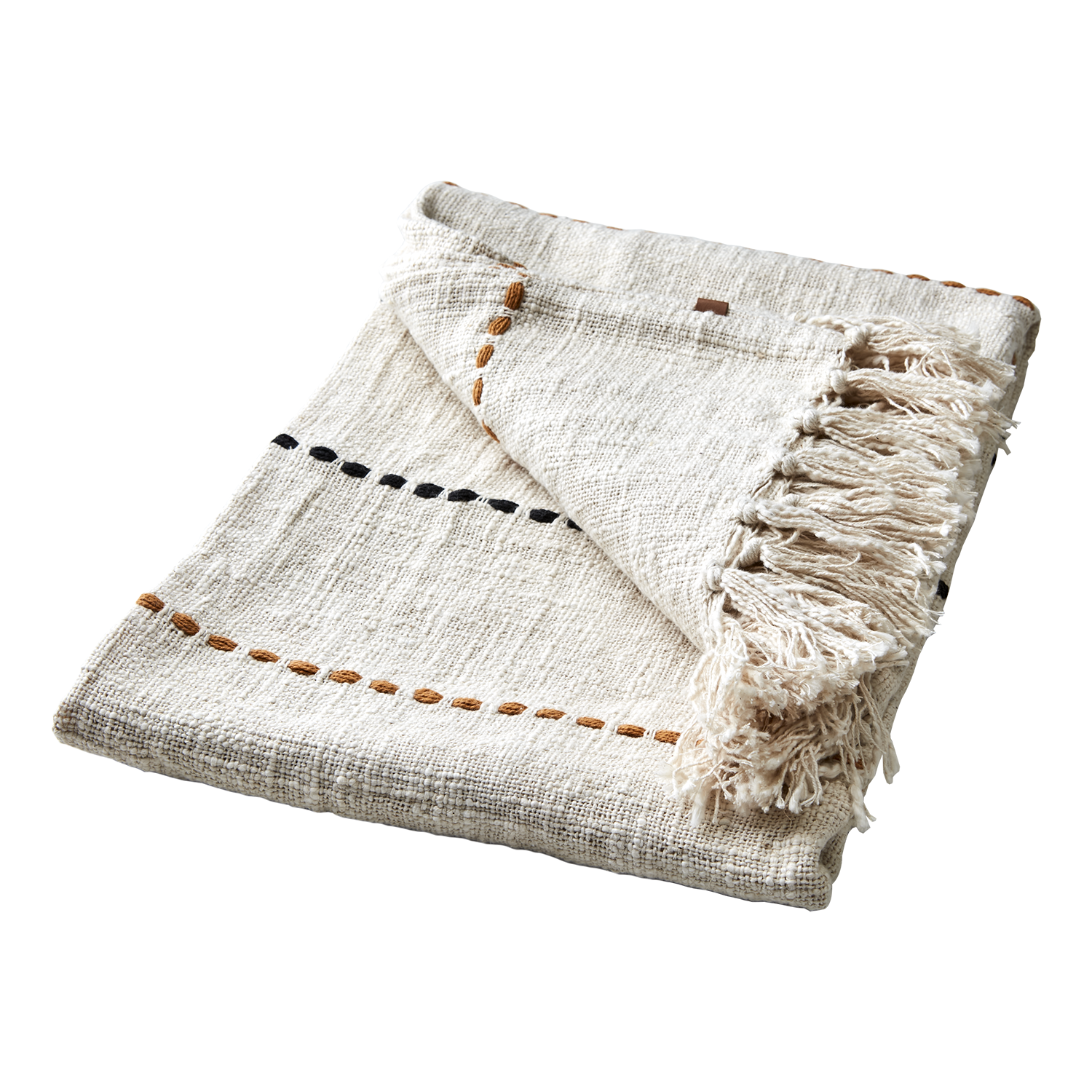 MAJA Filt, Elfenben/svart/senapsgul 2st