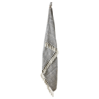 PETRA Filt, Ljusgrå/elfenben/senapsgul 2st