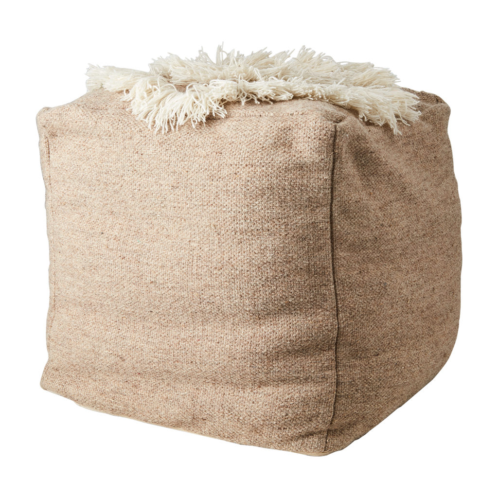 MINNA Sittpuff, Beige/elfenben