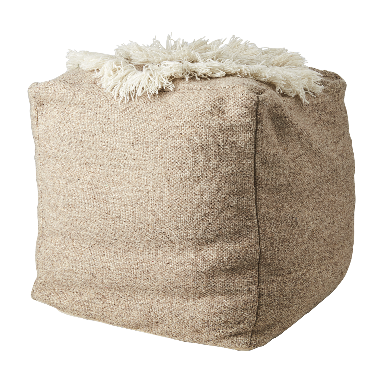 MINNA Sittpuff, Beige/elfenben