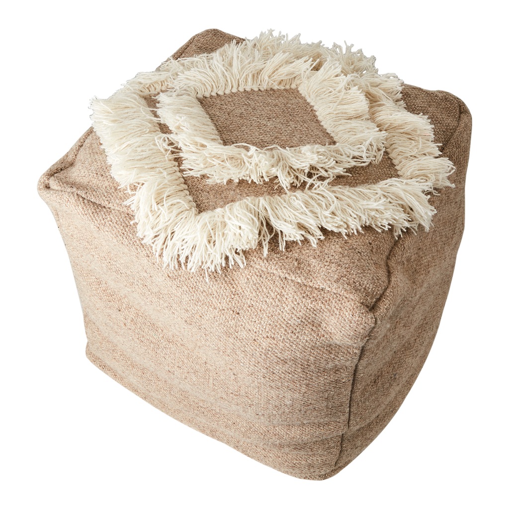 MINNA Sittpuff, Beige/elfenben
