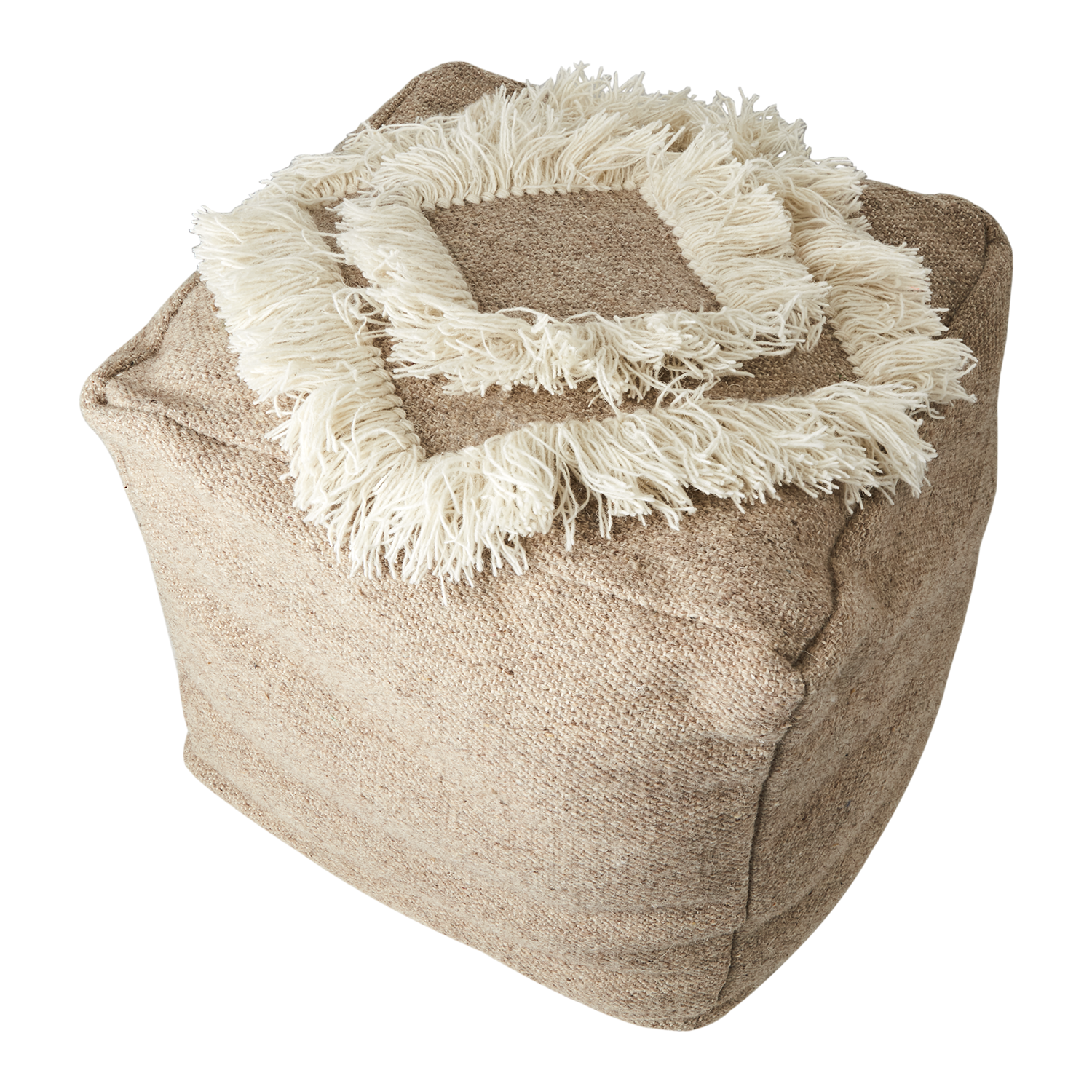 MINNA Sittpuff, Beige/elfenben