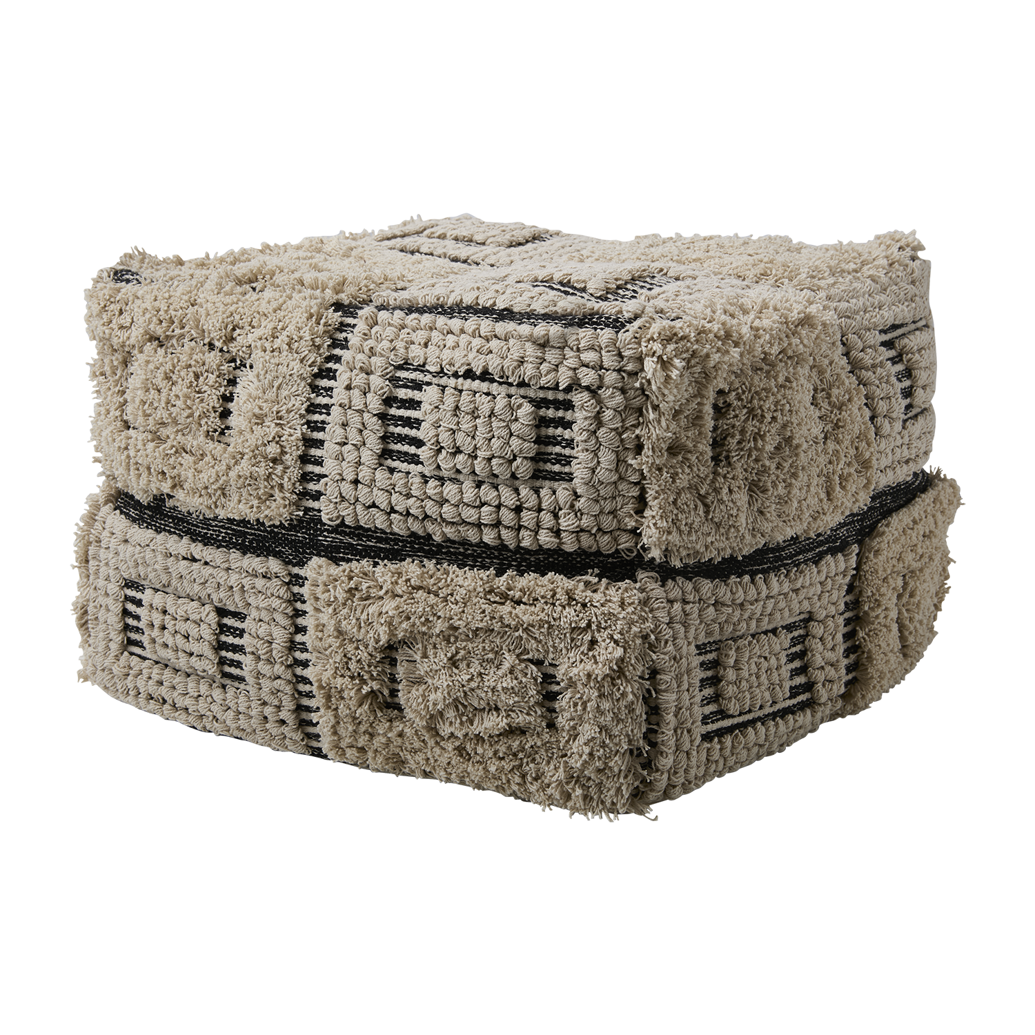 MINNA Sittpuff, Elfenben/svart