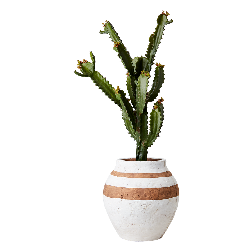 CAMILLE Kruka L, Vit/brun