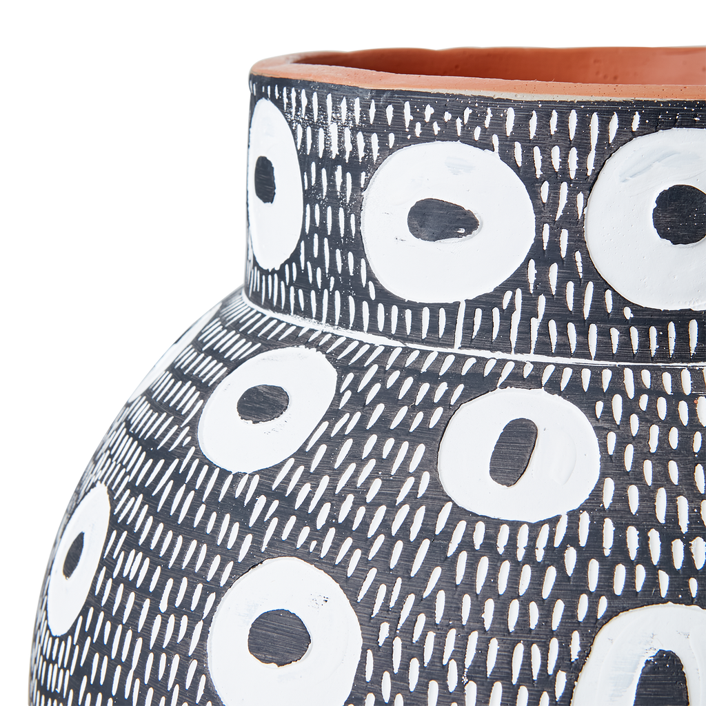 CAMILLE Kruka L, Svart/vit