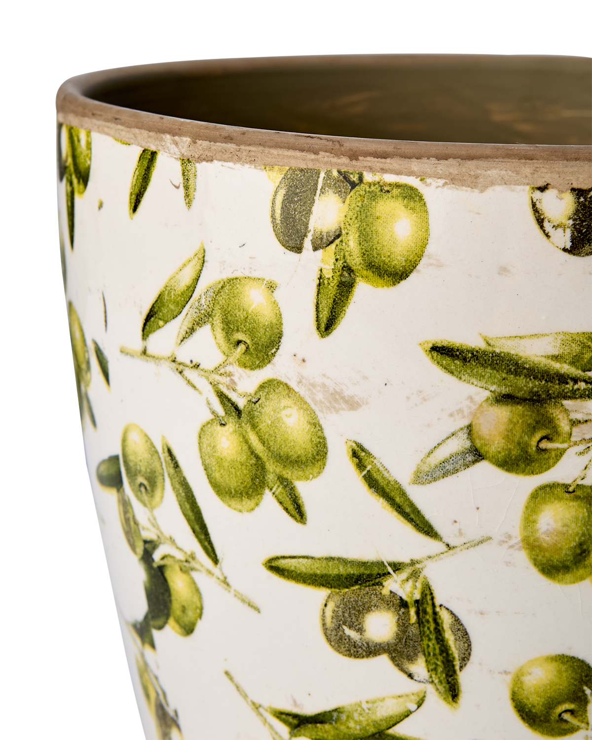 OLIVE Kruka, Vit/grön 2st