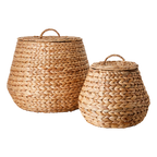 COLLECT Korg med lock, set om 2, Natur