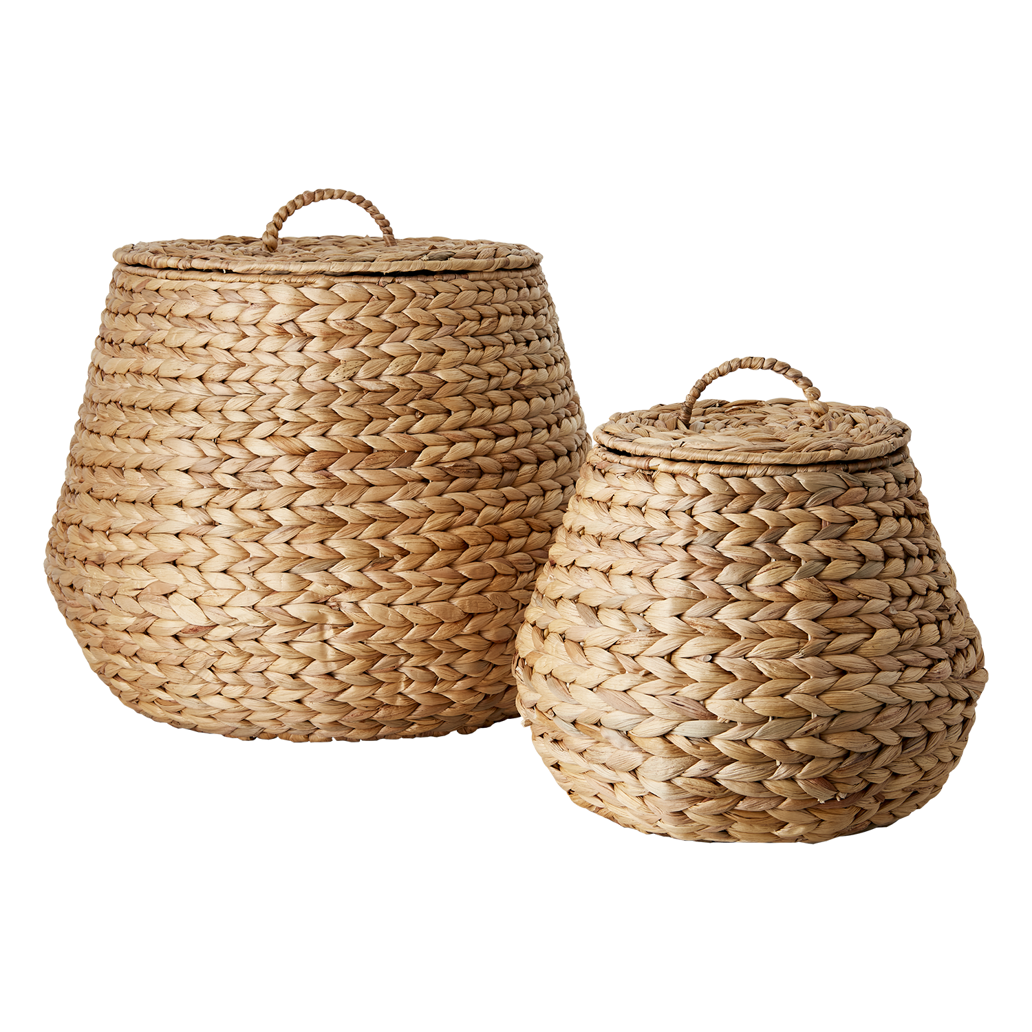 COLLECT Korg med lock, set om 2, Natur