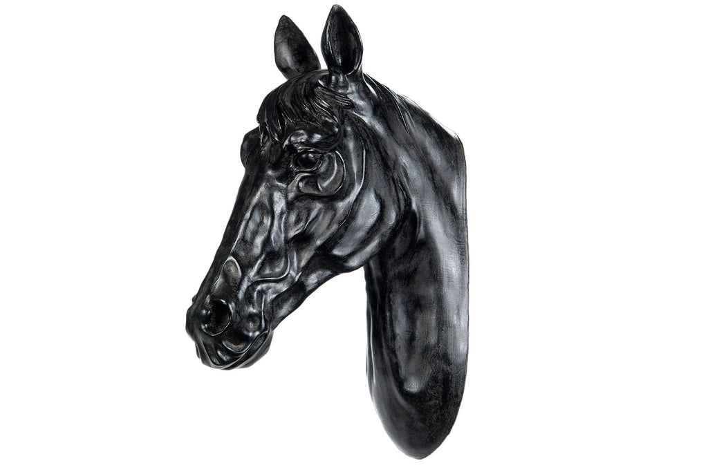 Hästhuvud Vägg Svart Poly