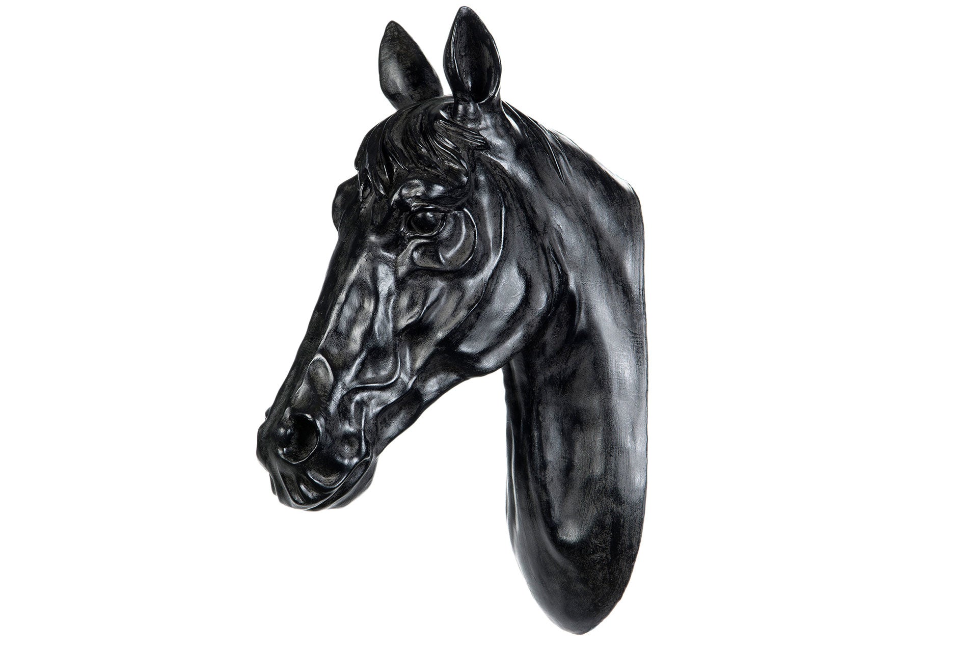Hästhuvud Vägg Svart Poly