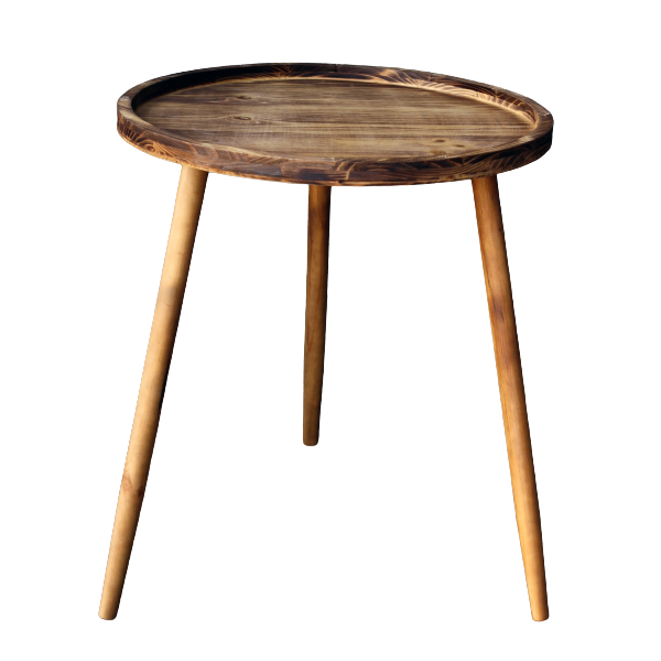 Sidobord 3 ben trä högt