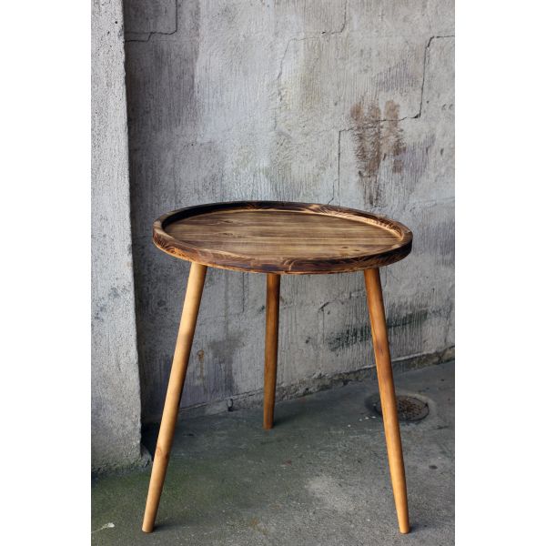 Sidobord 3 ben trä högt