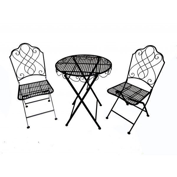 Caféset metall svart