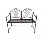 Bänk med ryggstöd svart