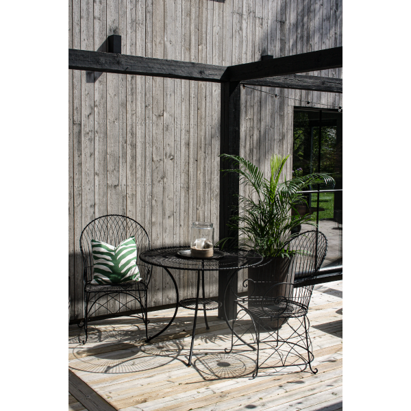 Trädgårdsbord svart metall