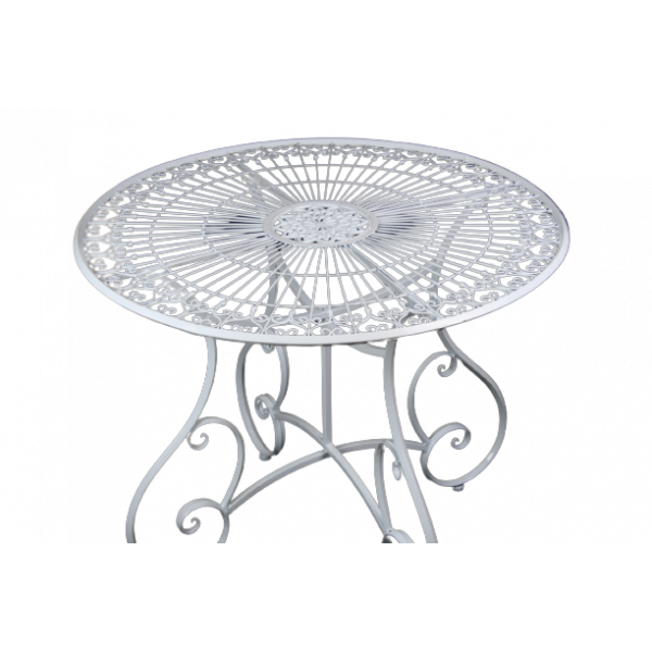 Trädgårdsbord vit metall