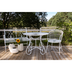 Trädgårdsbord vit metall