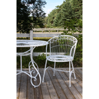 Trädgårdsstol vit metall