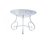 Trädgårdsbord vit metall