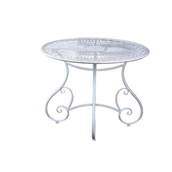 Trädgårdsbord vit metall