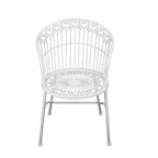 Trädgårdsstol vit metall