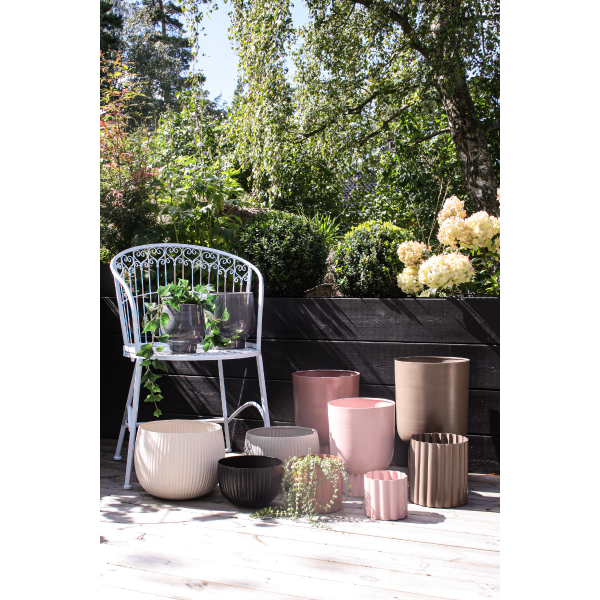 Trädgårdsstol vit metall