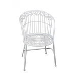Trädgårdsstol vit metall