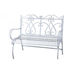 Trädgårdsbänk vit metall