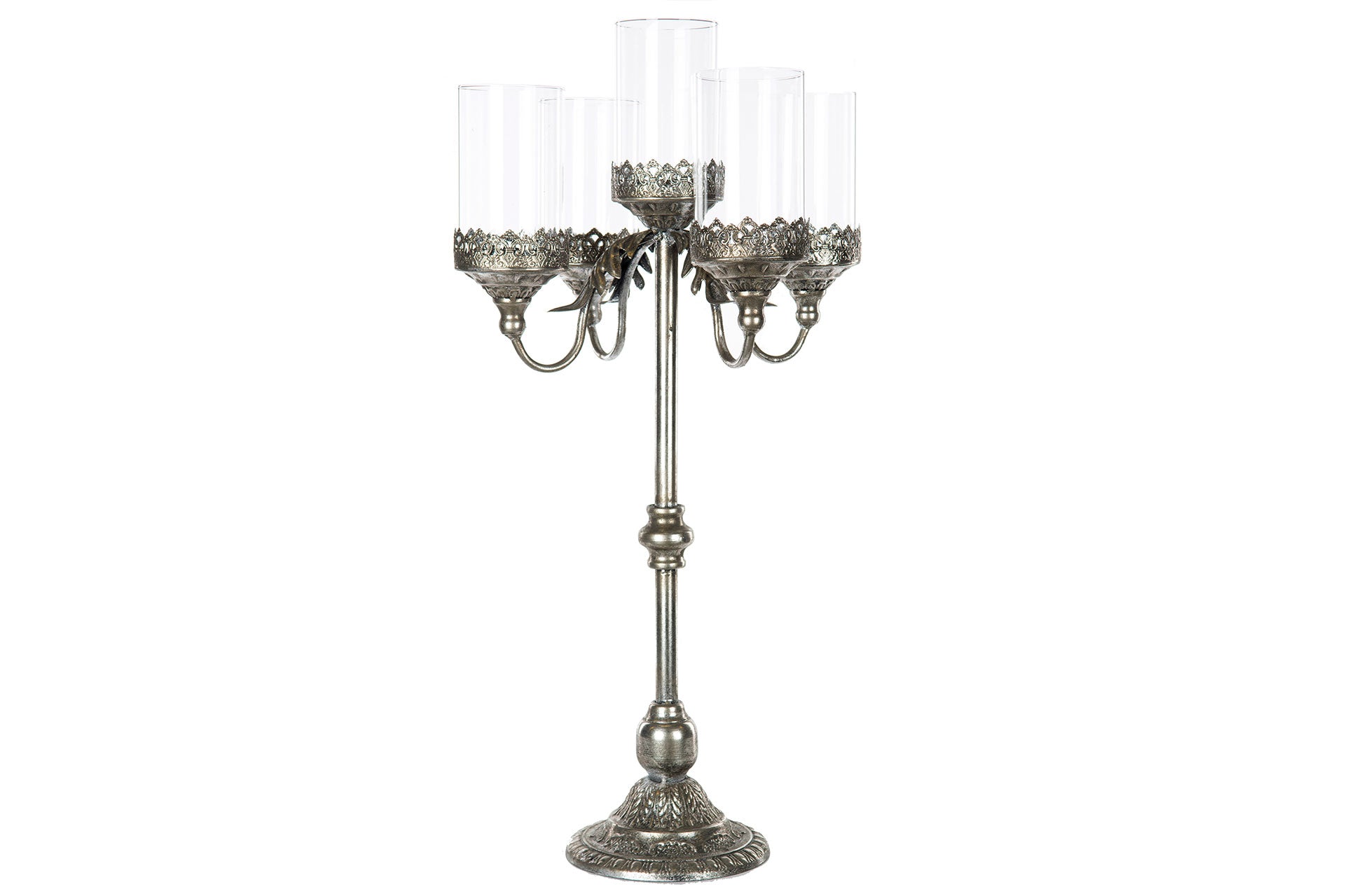 Kandelaber Blockljus 5-arm Antik-Silver